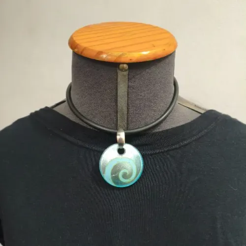 Colar italiano murano legítimo com cordão de borracha 