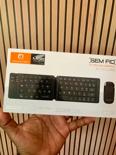 Mini teclado sem fio e mouse sem fio