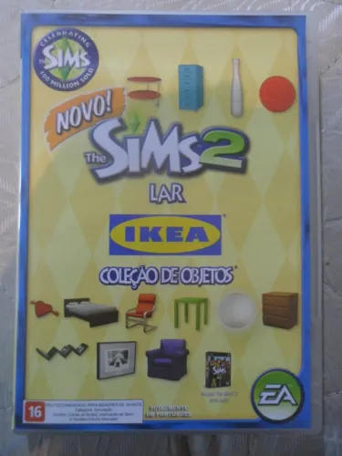 PC CD ROM The Sims 2 Lar Ikea Coleção de Objetos com folha de adesivos