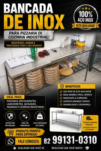 3 mesa de inox para cozinha industrial 