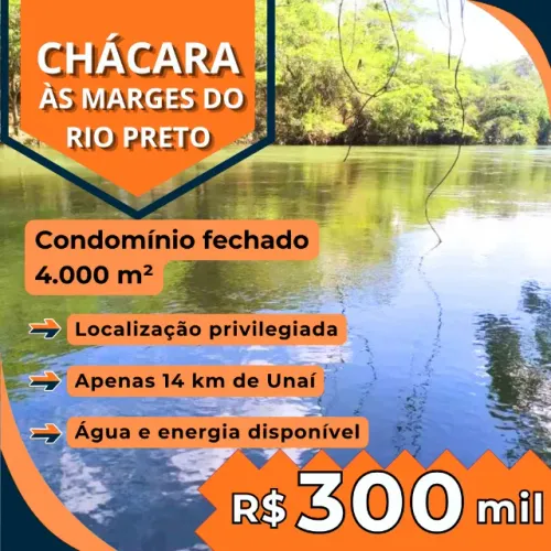 Chácara à Venda as margens Rio Preto!