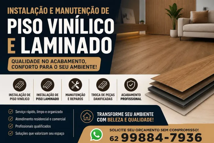 Piso Vinílico e Laminado / Instalação e  Manutenção 