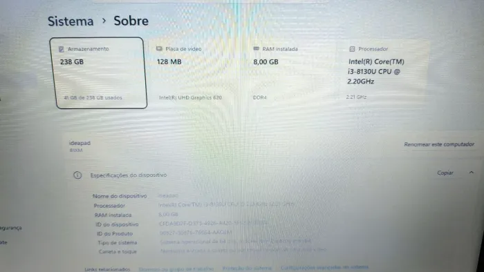 VENDO OU TROCO Notebook Lenovo i3