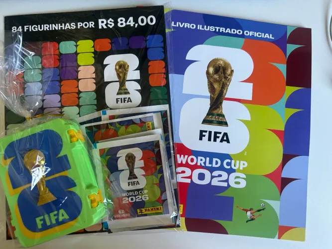 KIT STARTER COPA DO MUNDO FIFA ORIGINAL PANINI COM 84 FIGURINHAS ÁLBUM CASE