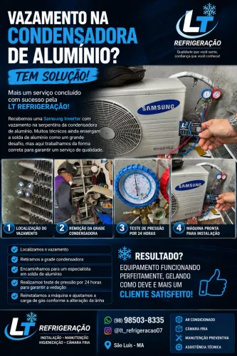 Solução refrigeração ar condicionado câmara fria 