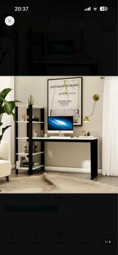 Escrivaninha art panta Artemis mdp de 120m X 135cm X 47cm preto/branco