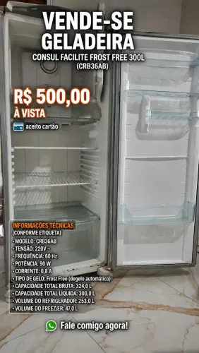Geladeira CONSUL USADA, FUNCIONANDO!.