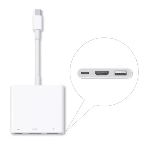 Adaptador original de USB-C para AV digital multiporta da Apple A2119 EMC3279