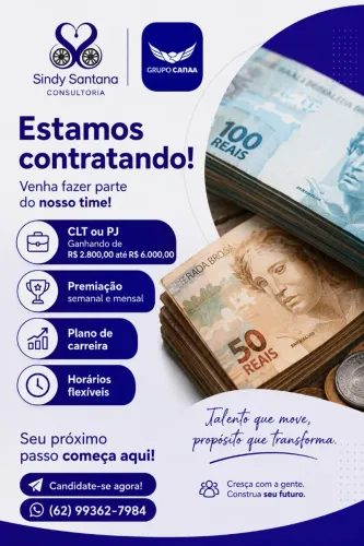 OPORTUNIDADE de trabalho Palmas e região