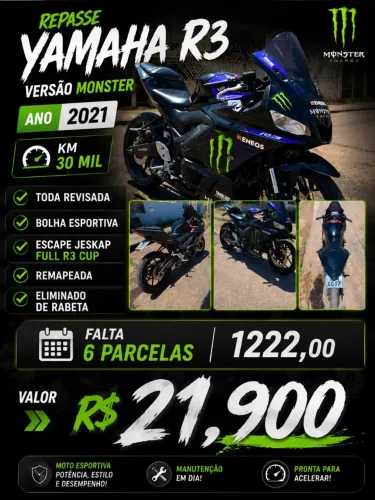 REPASSE YAMAHA R3 MONSTER