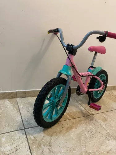 Bicicleta Infantil Nathor Aro 14 First Pro Flower Rosa Azul