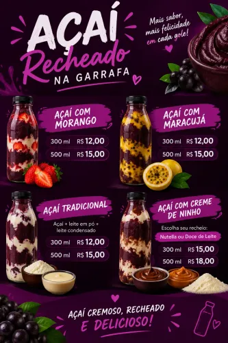 Açaí trufado na garrafa