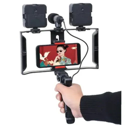 Estabilizador Kit Video Making Suporte De Gaiola De Coelho Com Tripés Móvel Para Celular E