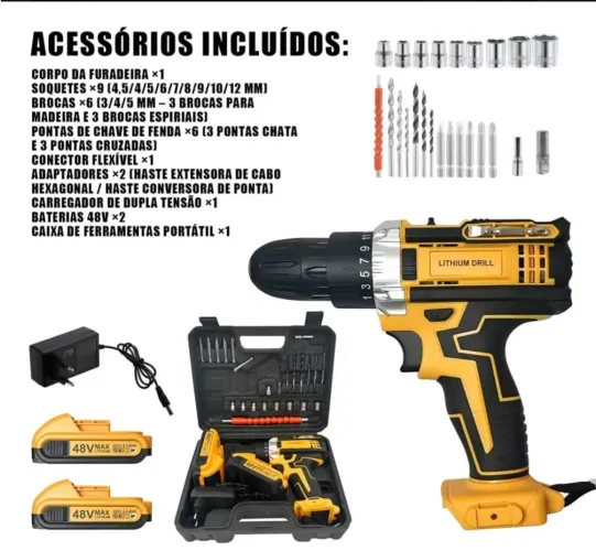 Furadeira e parafusadeira a bateria