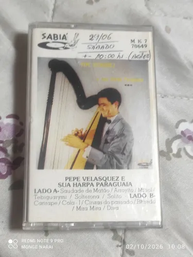 Fita K7 (cassete) Pepe Velásquez e sua harpa paraguaia