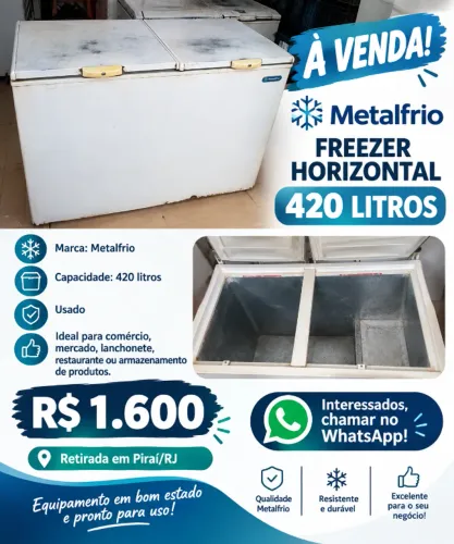 Venda de freezer usado