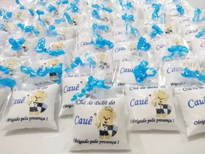 10 Lembrancinhas Chá de Bebê Menino C/ Nome + Embalagem