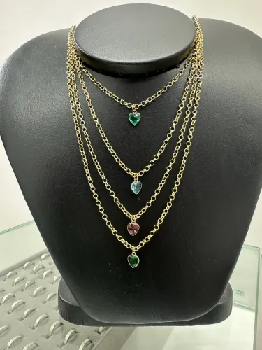 Corrente elo portuguesa feminina com pingente em Ouro 18k