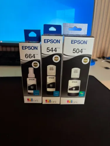Tinta Epson EcoTank Original 504 R$109,00 | 544 e 664 R$79,00
