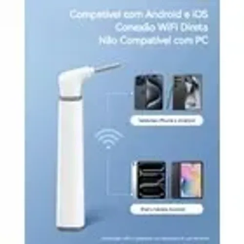 Otoscopio digital recarregavel compativel com wi-fi e android