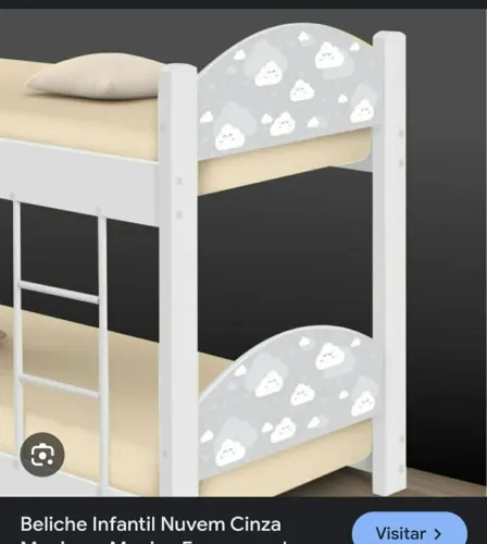 Beliche infantil Montessoriana nuvem juvenil --Com 2 colchão 