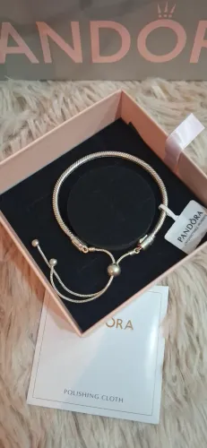 pulseira pandora prata ajustável nova