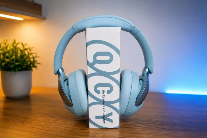 Fone de Ouvido Bluetooth QCY H3 PRO Azul com Cancelamento de Ruido Ativo de 50Db