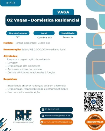  02 Vagas Domestica Residencial 