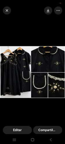Conjunto Vintage - Camisola e Hobby Bordado Estilo 1980/1990 