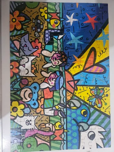 Quebra cabeça Romero Britto 150 peças Mias Garden