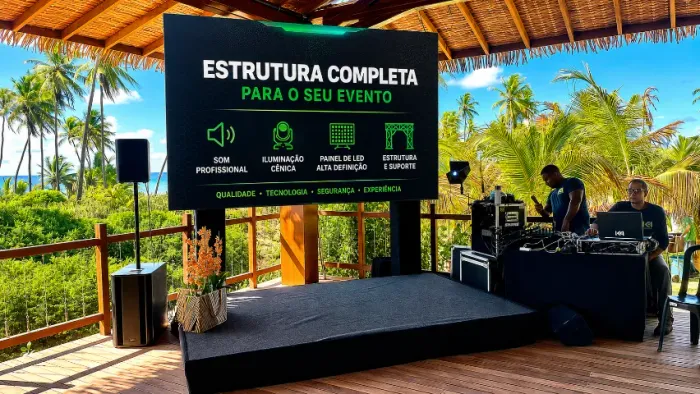 ALUGUEL DE SOM, ILUMINAÇÃO, PAINEL DE LED E ESTRUTURA PARA EVENTOS