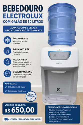 Bebedouro Electrolux + Galão de 30 Litros