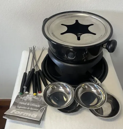 Aparelho de Fondue Forma Inox Completo - com Garfos e Acessórios