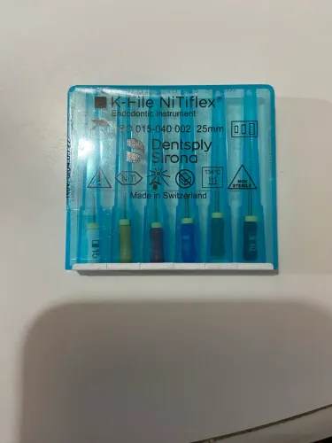 Kit Lima K-File NiTiflex Dentsply Sirona 25 mm ISO 15-40 - Novo (6 Unidades)