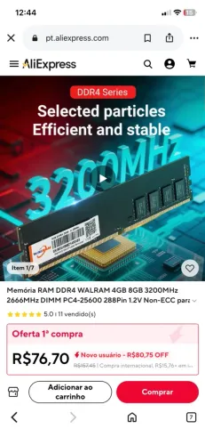 Memória DDR 4 8 gigas