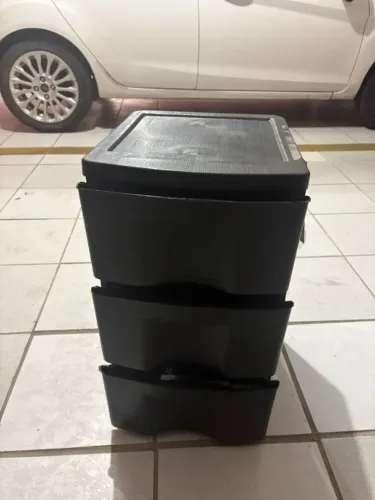 Gaveteiro de Chão 56x33x38cm Plástico Preto