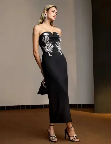 Vestido tomara que caia f Dra midi