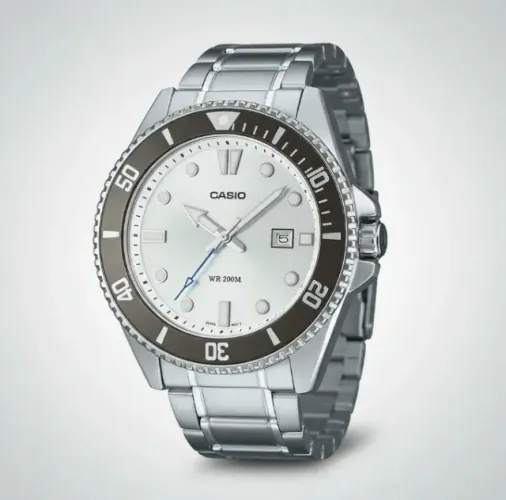 Relógio Casio Masculino Duro Prata Mdv-107d-7avdf Original