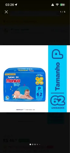 FRALDAS TURMA DA MÔNICA P 62 Unidades