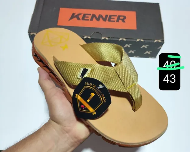 Chinelo KENNER Rakka Premium Laranja/Preto/Cinza - Tamanhos 40 e 42