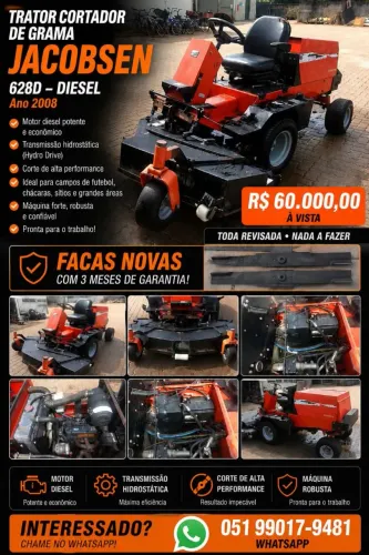 Trator Cortador de Grama Jacobsen 628D Diesel Ano 2008 Revisado
