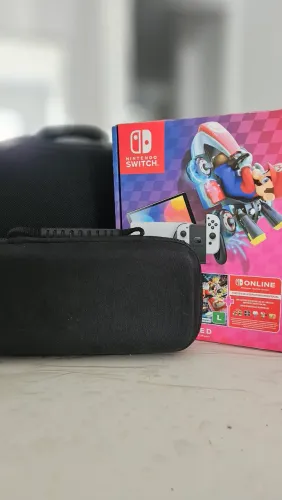 Nintendo Switch OLED Branco + 256GB + Maleta + Case | LEIA A DESCRIÇÃOl