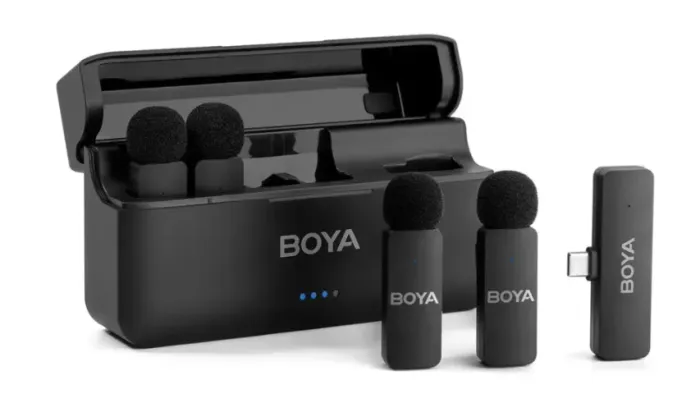 Microfone de Lapela Sem Fio 4 Pontos BY-V4U BOYA