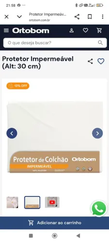 Capa para colchão king marca Ortobom