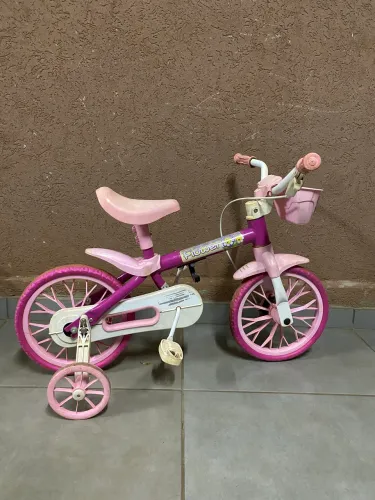 Bicicleta Infantil Aro 12 Nathor Flower com Cestinha - Cor Rosa