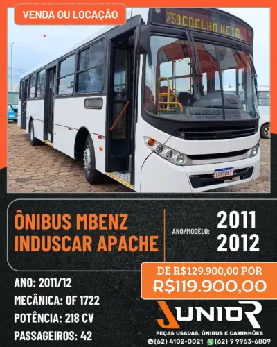 Ônibus Mercedes Benz Induscar Apache 2012/12 e 2011/12