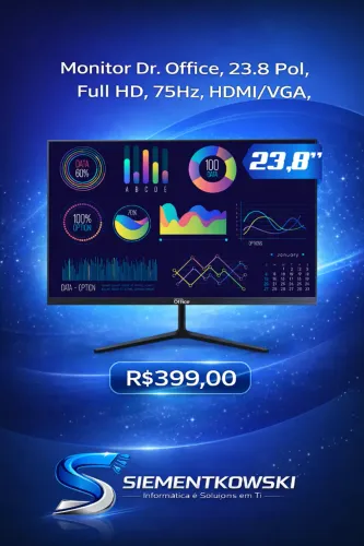 Monitor Dr. Office, 23.8 Pol, Full HD, 75Hz, HDMI/VGA NOVO