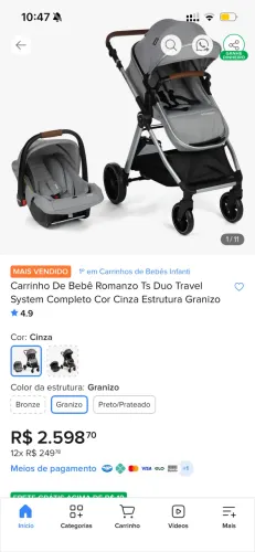 Carrinho de nenem completo, bb conforto e moises