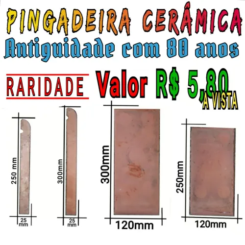 PINGADEIRAS CERÂMICAS ANTIGAS USADAS COM MAIS DE 100 ANOS - VENDA DE TODO O LOTE (150 PÇS)