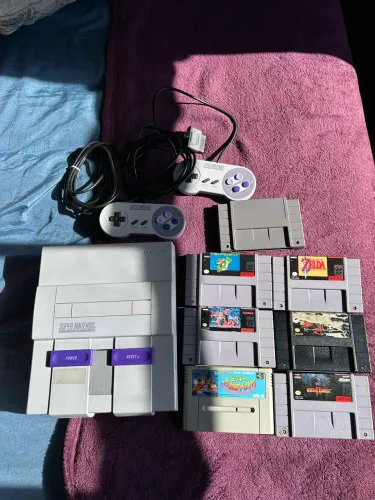 Super Nintendo 2 controles e 7 jogos